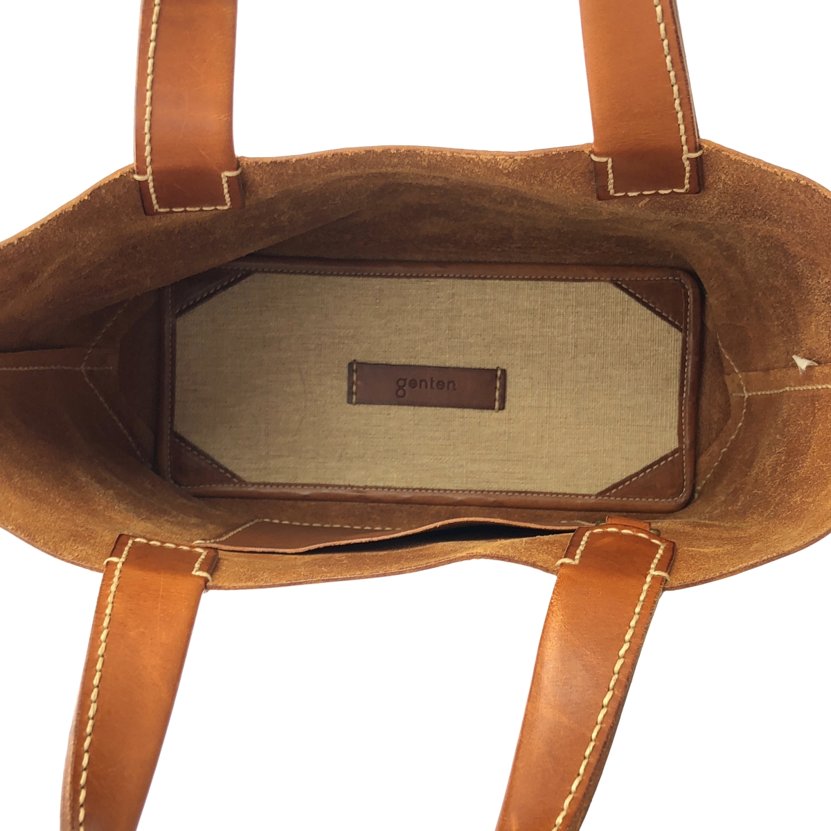 genten / ゲンテン AMANO アマーノ レザー トートバッグ M インナーポーチ付き
