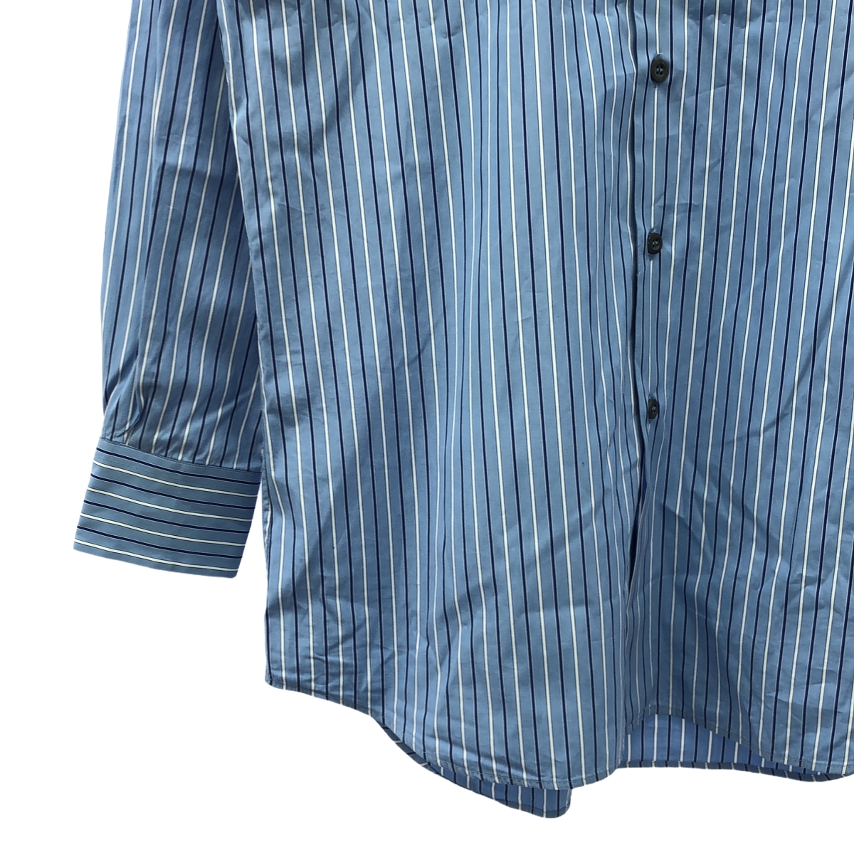 PRADA / プラダ POPELINE BACCHET / コットン ストライプ レギュラーカラー シャツ