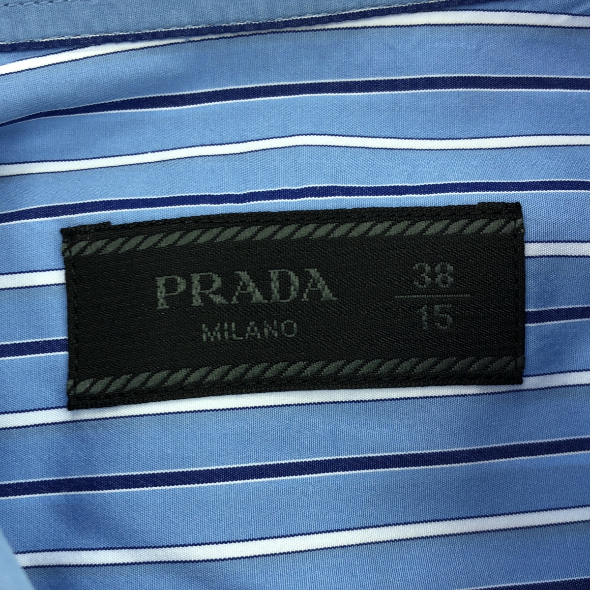 PRADA / プラダ POPELINE BACCHET / コットン ストライプ レギュラーカラー シャツ