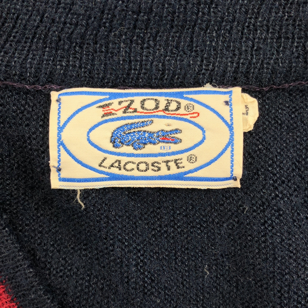 VINTAGE / ヴィンテージ古着 1970s IZOD LACOSTE / アイゾッドラコステ 糸巻きタグ Vネックニット