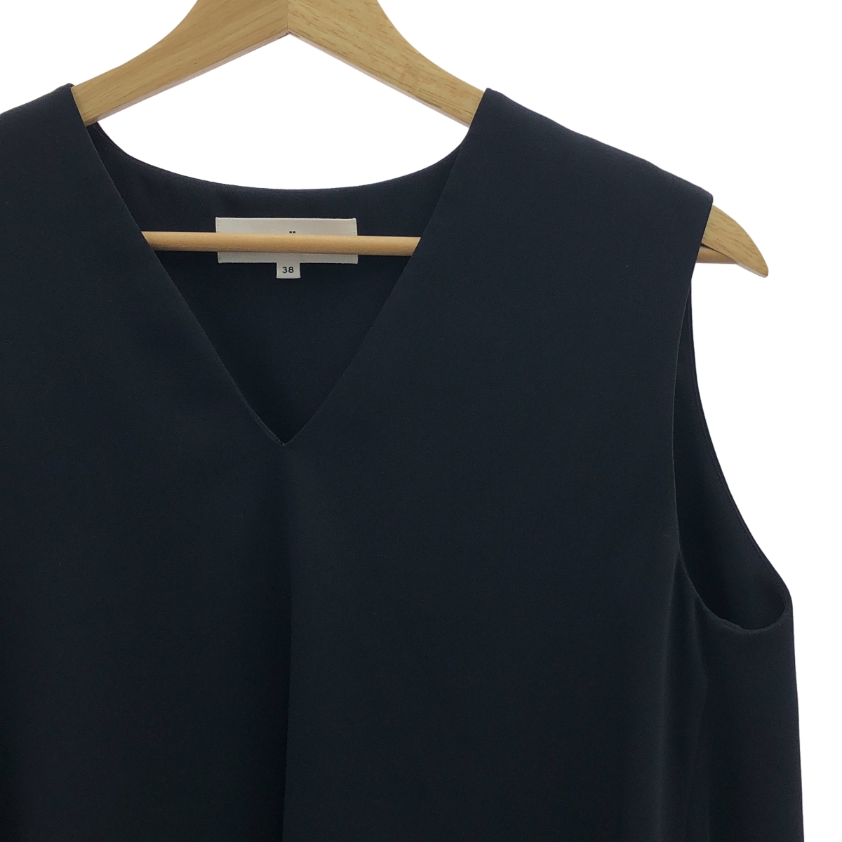 ENFOLD / エンフォルド エステルクロス アシンメトリー ノースリーブ ブラウス