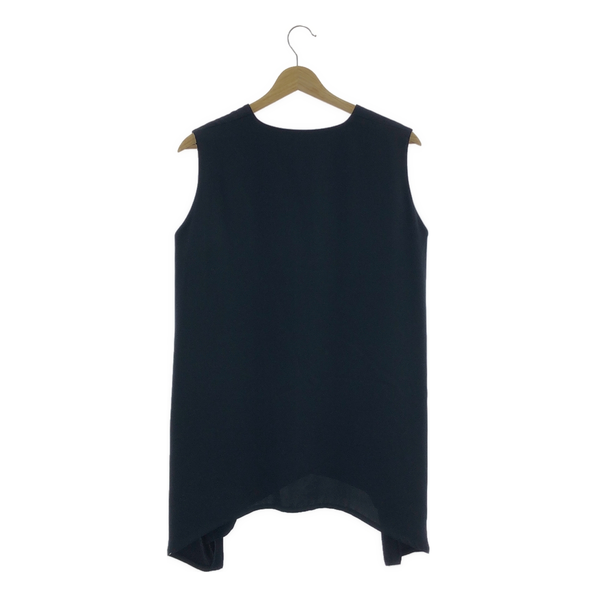 ENFOLD / エンフォルド エステルクロス アシンメトリー ノースリーブ ブラウス