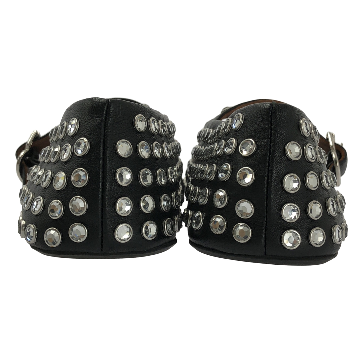 ALAIA / アライア ラインストーン ラムスキン製 バレリーナ フラット シューズ