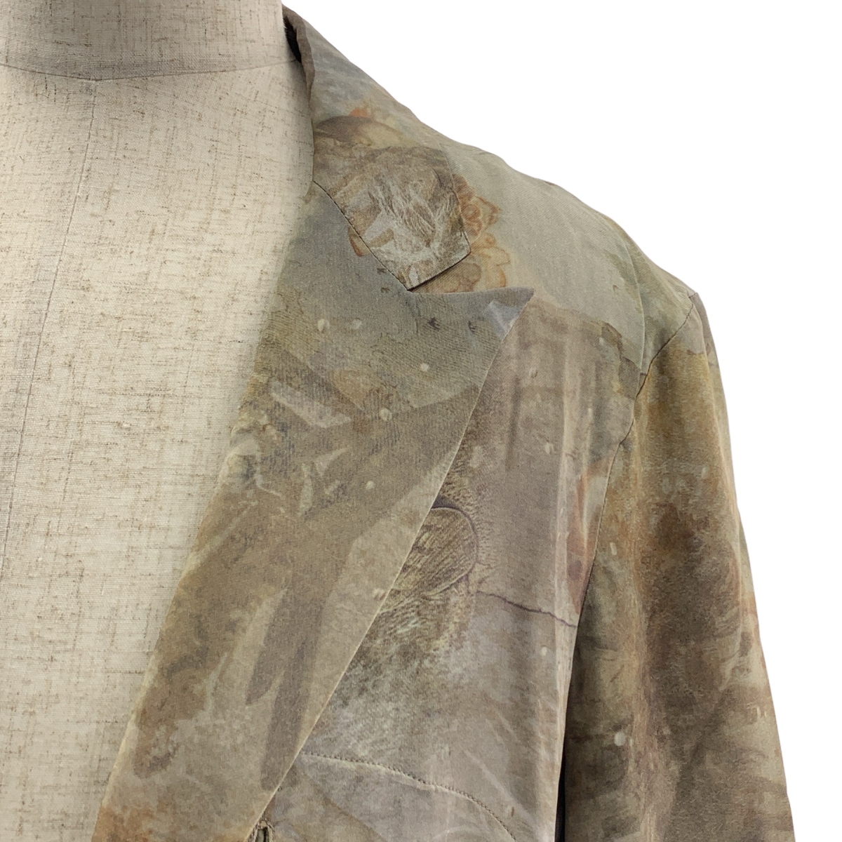 ziggy chen / ジギーチェン ビスコース 総柄 シングルブレスト オーバージャケット