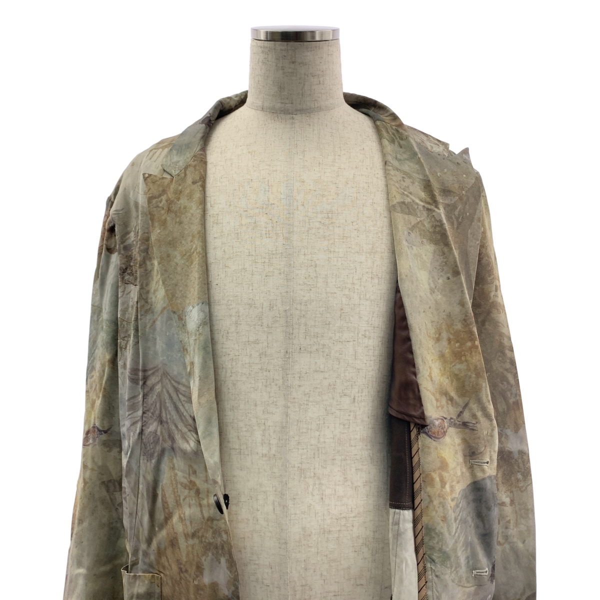 ziggy chen / ジギーチェン ビスコース 総柄 シングルブレスト オーバージャケット