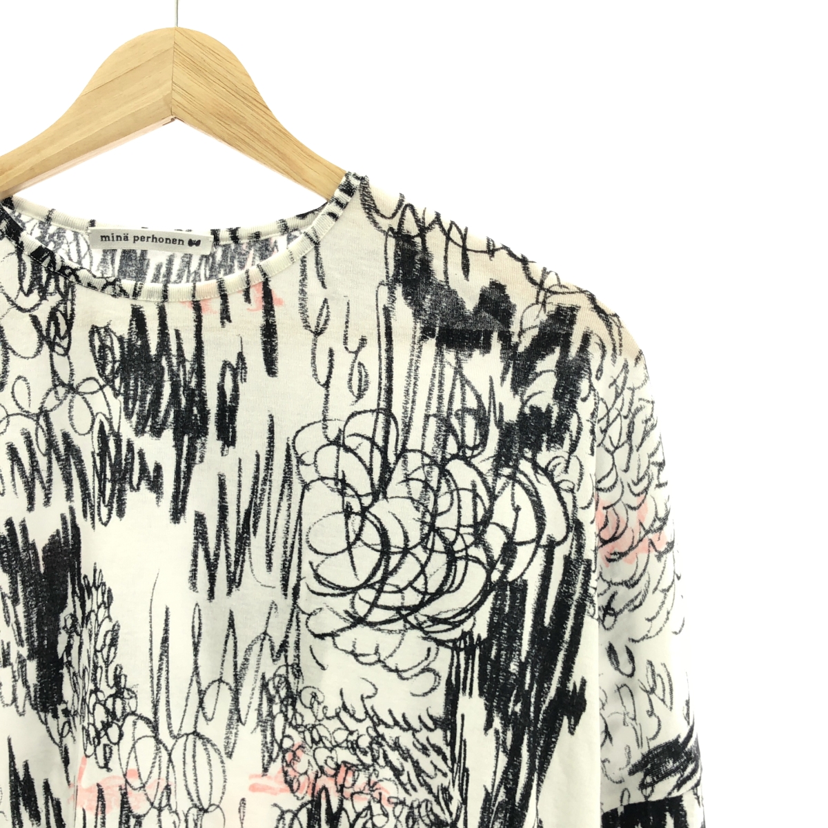 mina perhonen / ミナペルホネン cache-cache プリント クルーネック カットソー