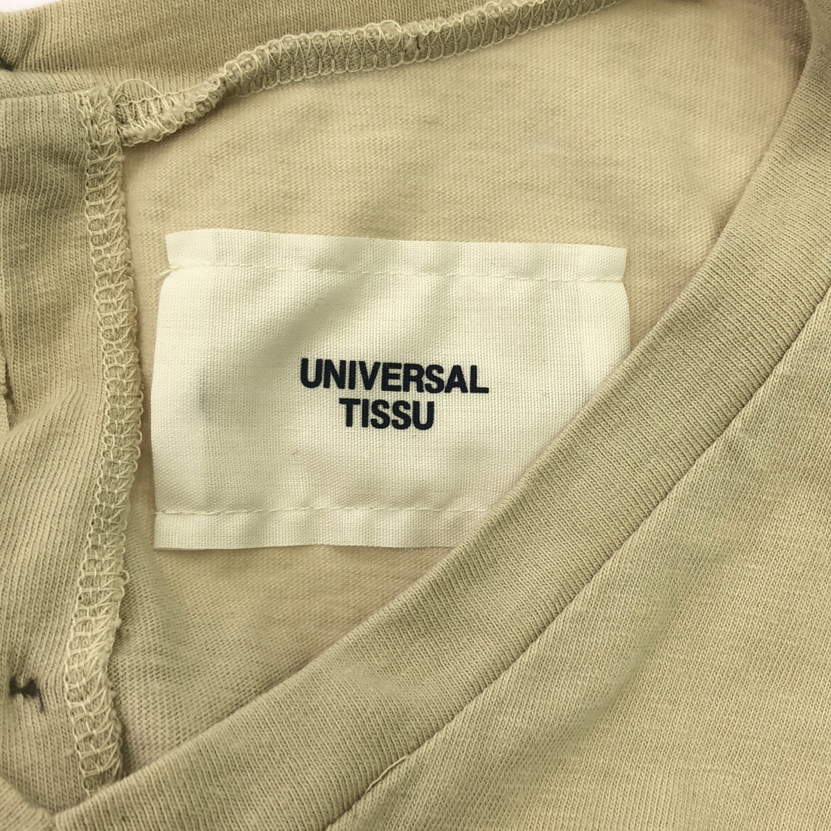 UNIVERSAL TISSU / ユニバーサルティシュ カットソー切替 ストライプ レーヨンリネン オールインワン