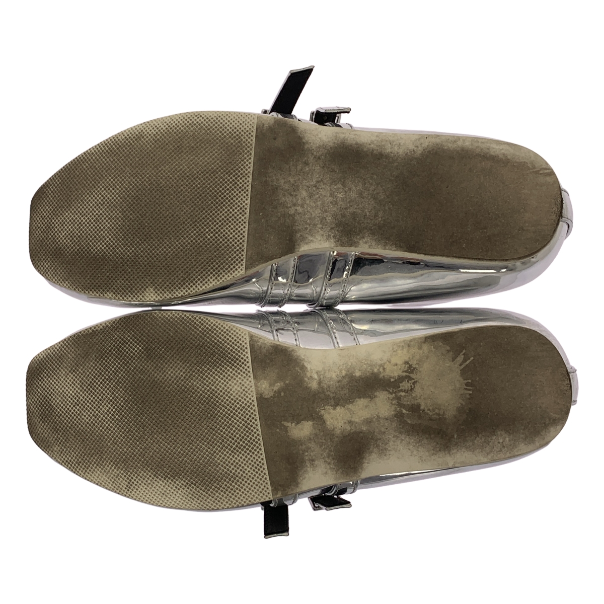 AKIKOAOKI / アキコアオキ Giselle Flat Mirror / メタリック リボン ストラップ フラットシューズ