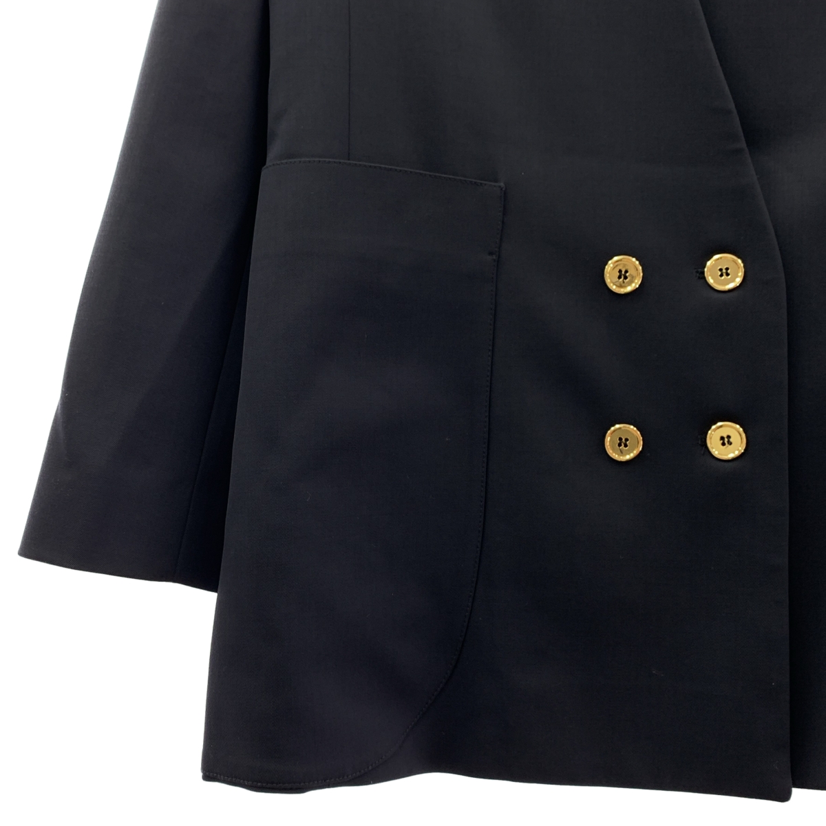 PATOU / パトゥ テックウール製 ノーカラーダブルブレストジャケット