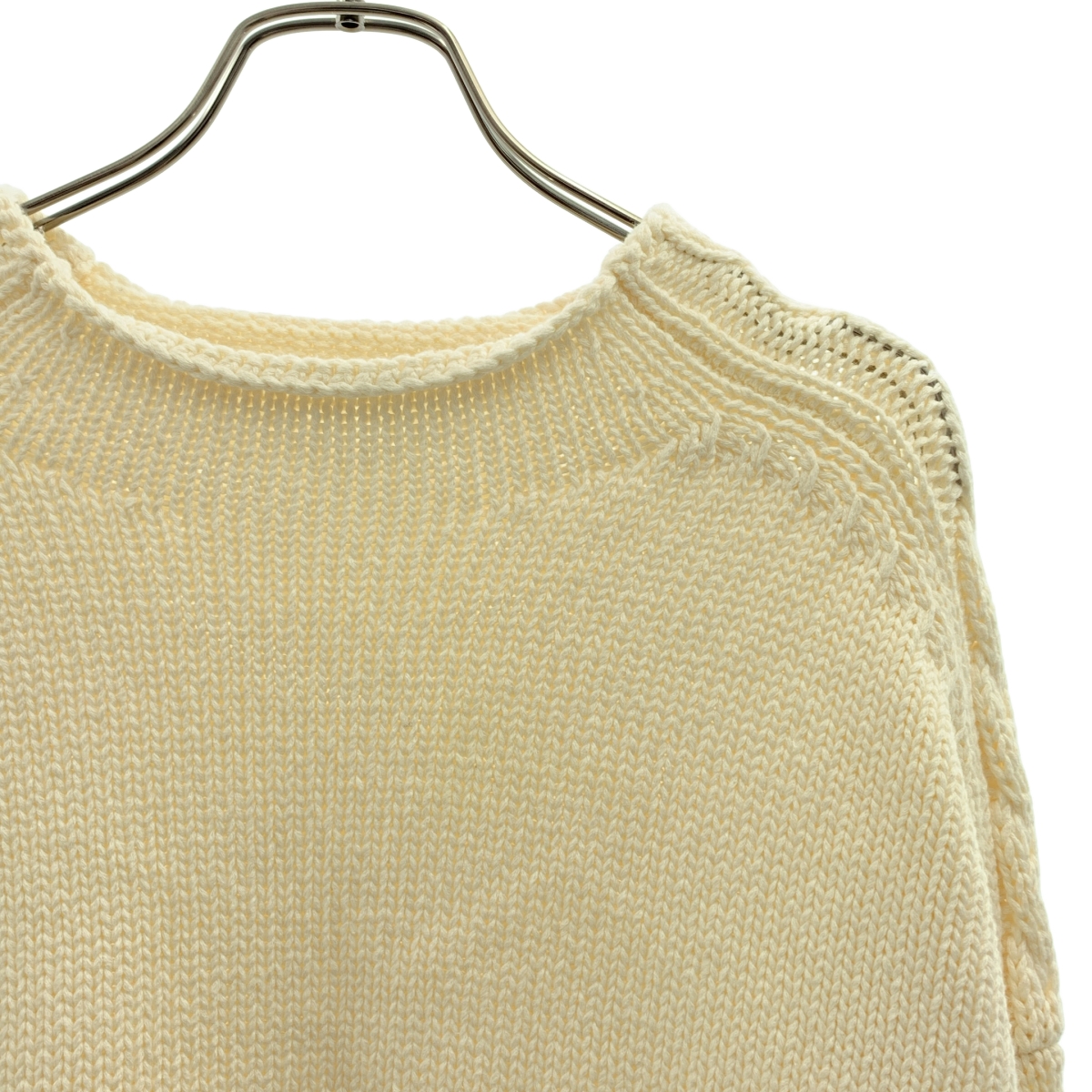 その他 コットン シルク ワンポイントロゴ ハイネック オーバー ニット セーター