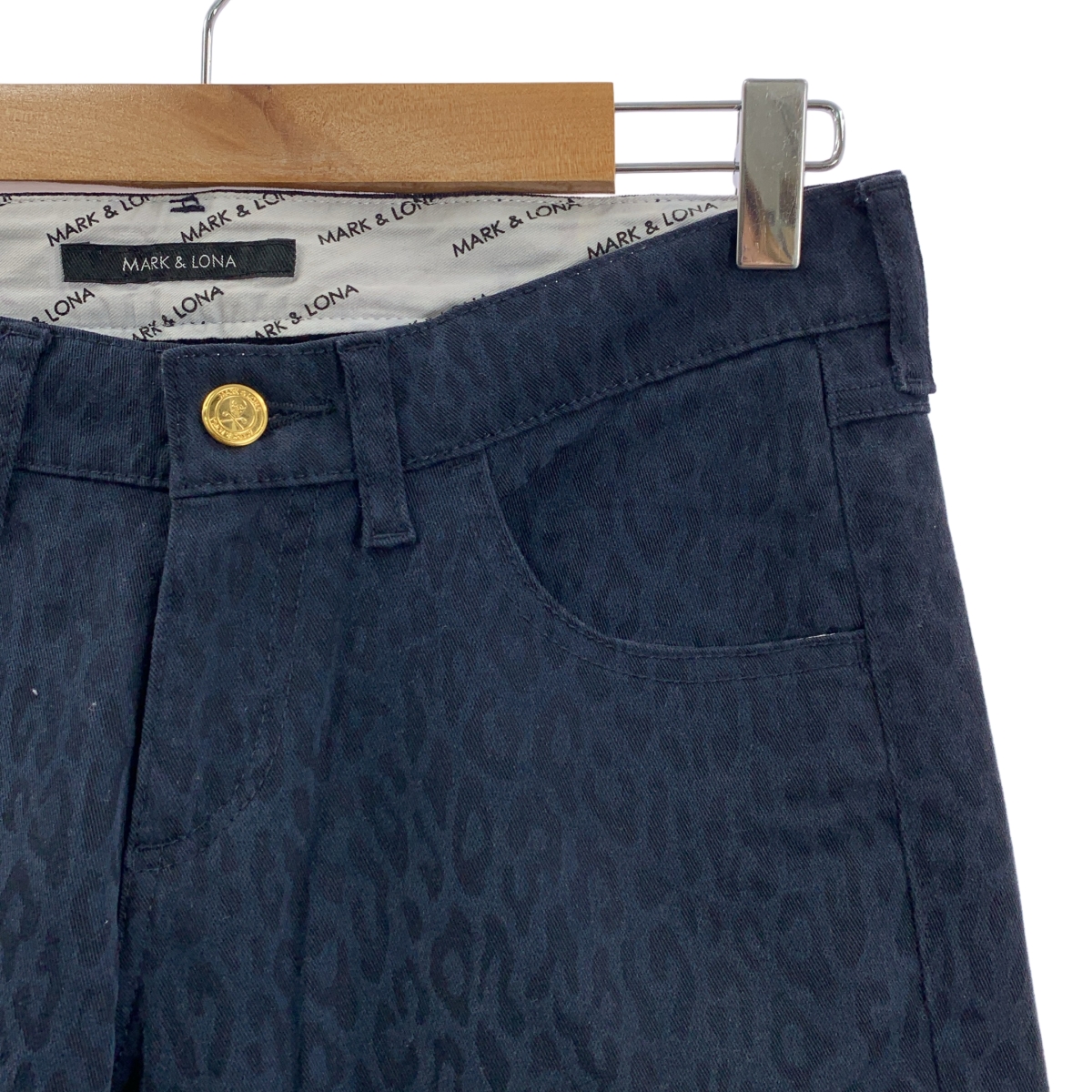 MARK&LONA / マークアンドロナ ロゴ刺しゅう レオパード柄 ストレッチ カーゴパンツ