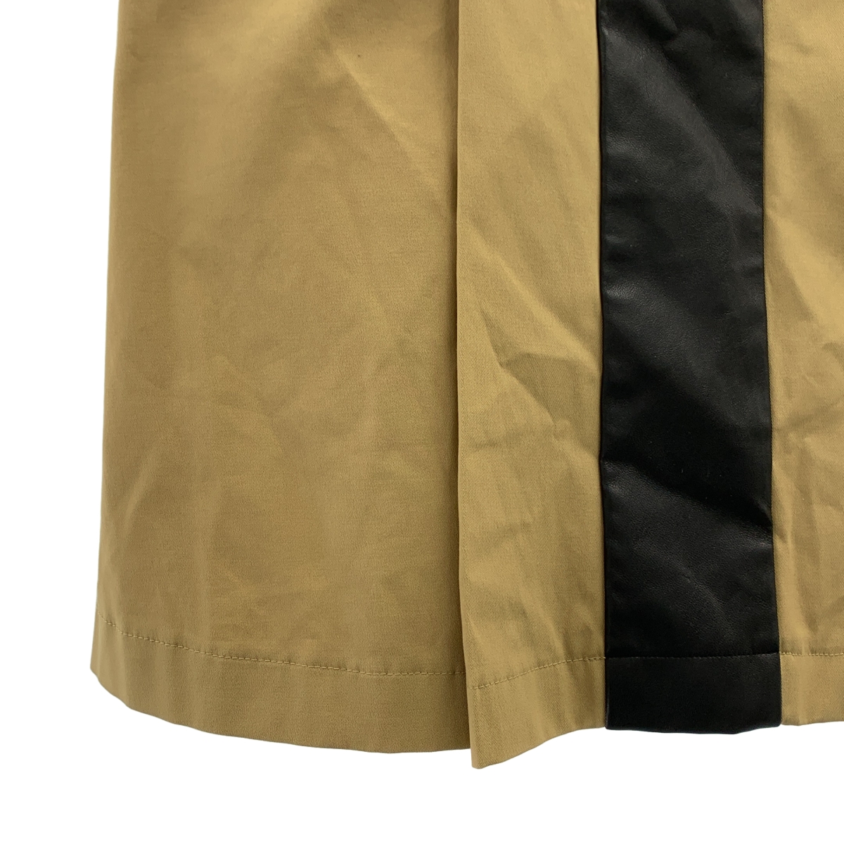 Mame Kurogouchi / マメクロゴウチ High Waisted Chino Skirt フェイクレザー切替 ハイウエスト チノ スカート