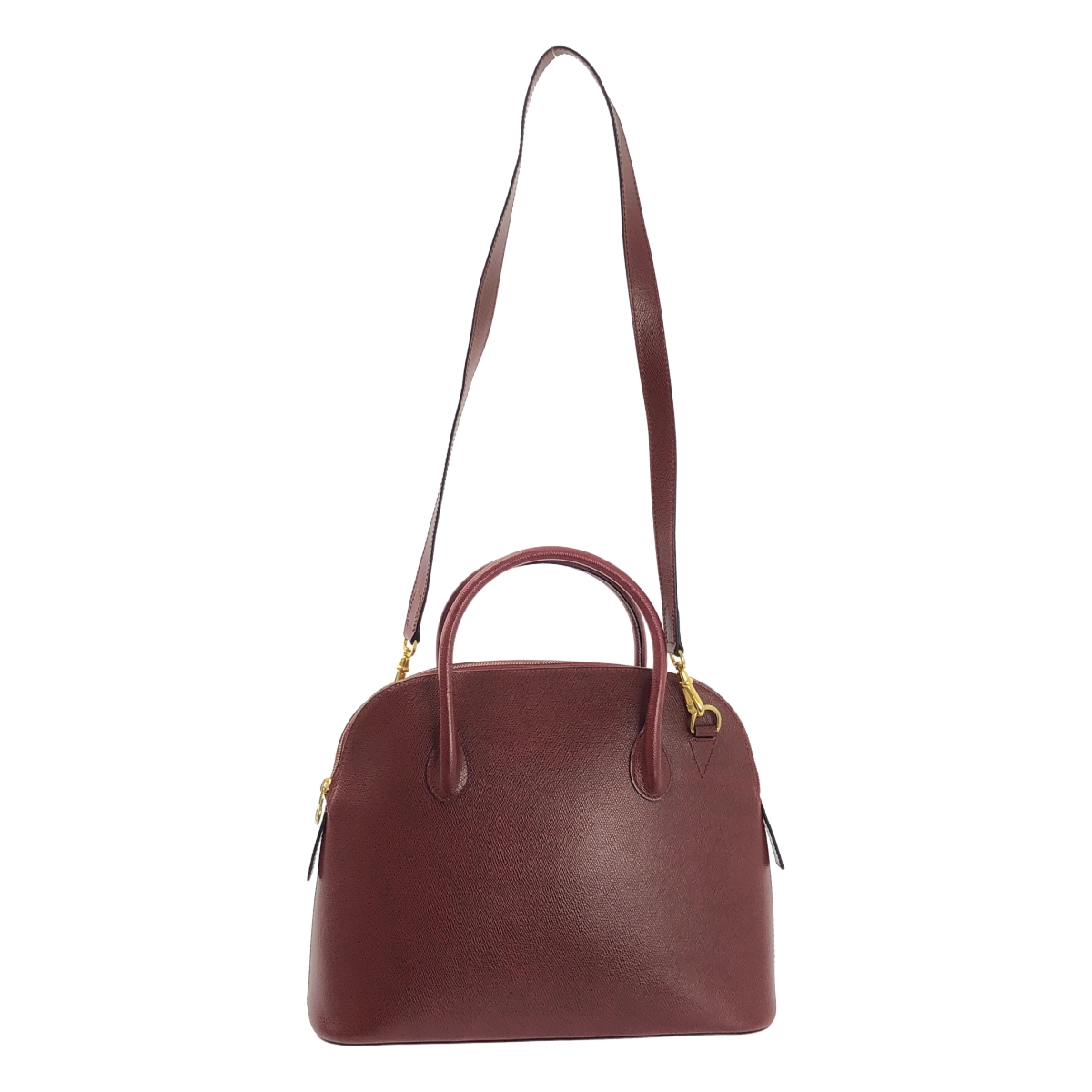 CELINE / セリーヌ 2way ショルダー付き マカダムロゴジップ レザー ボリード ハンド トートバッグ