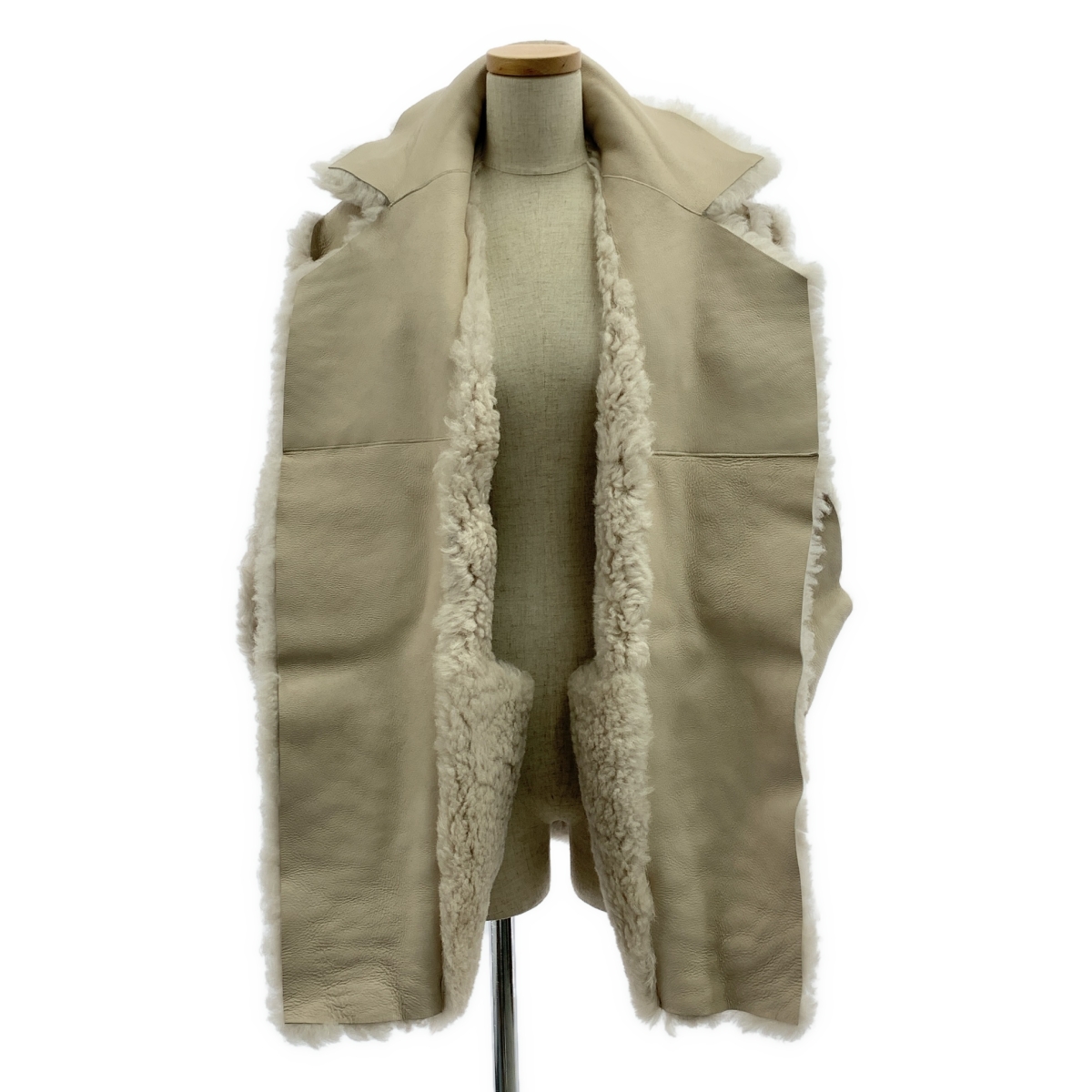 BLANCHA / ブランカ ムートンレザー スリーブレス オーバーベスト ジャケット