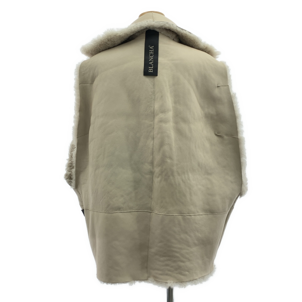 BLANCHA / ブランカ ムートンレザー スリーブレス オーバーベスト ジャケット