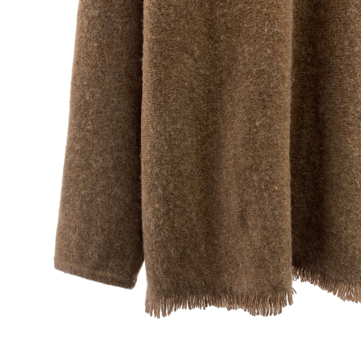 walenode / ウェルノード カシミヤ ウール フリンジ クルーネックニット