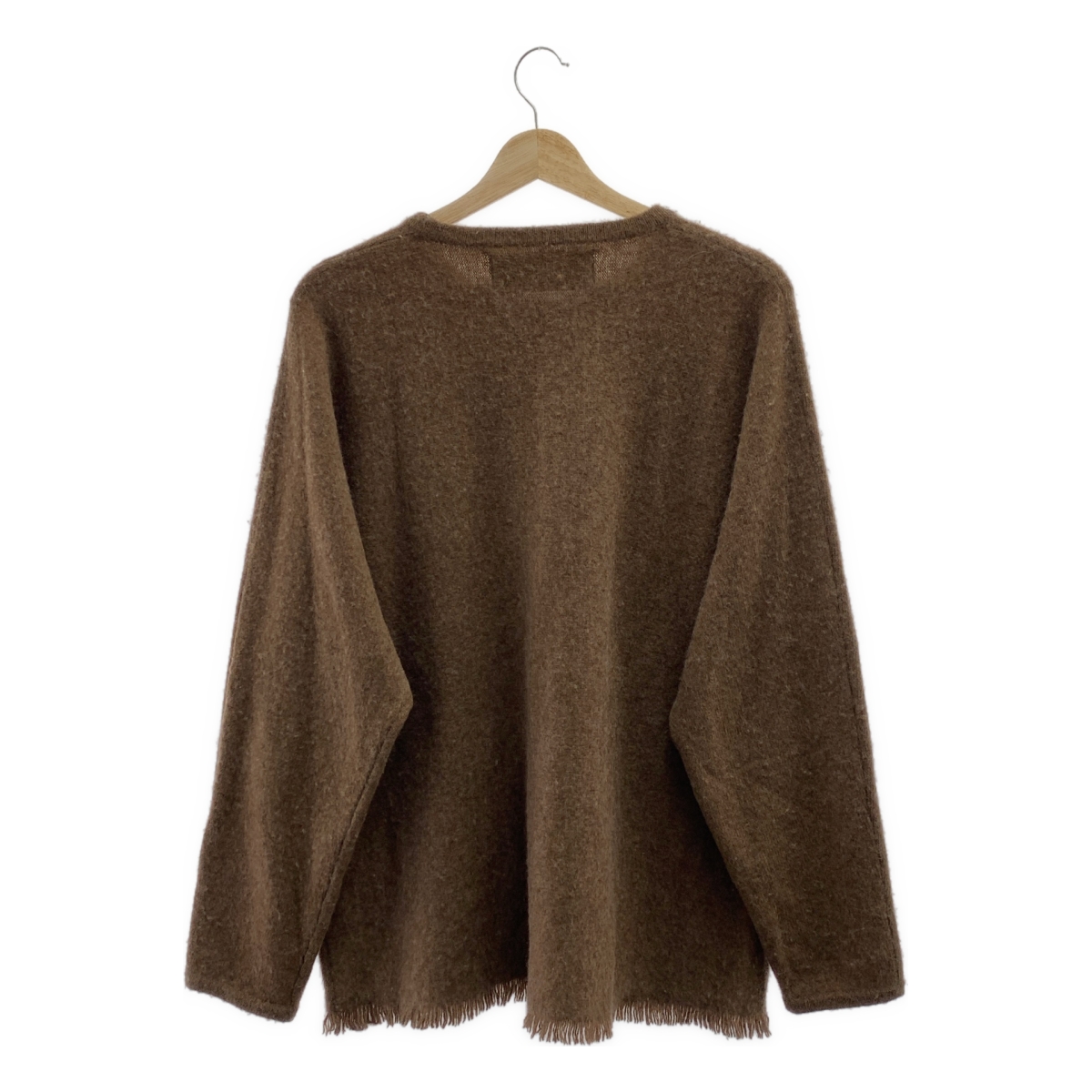 walenode / ウェルノード カシミヤ ウール フリンジ クルーネックニット