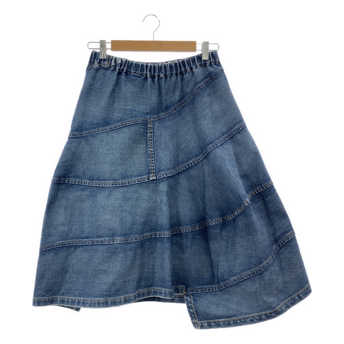 tricot COMME des GARCONS / トリココムデギャルソン 変形 アシンメトリー パッチワーク ウエストゴム デニム スカート