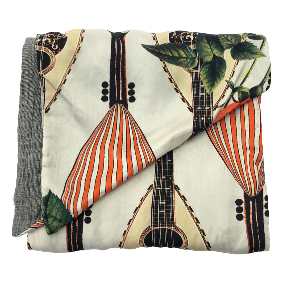 GEOFFREY B.SMALL / ジェフリーBスモール silk handmade trapezoid scarf / 総柄 シルク ストール スカーフ