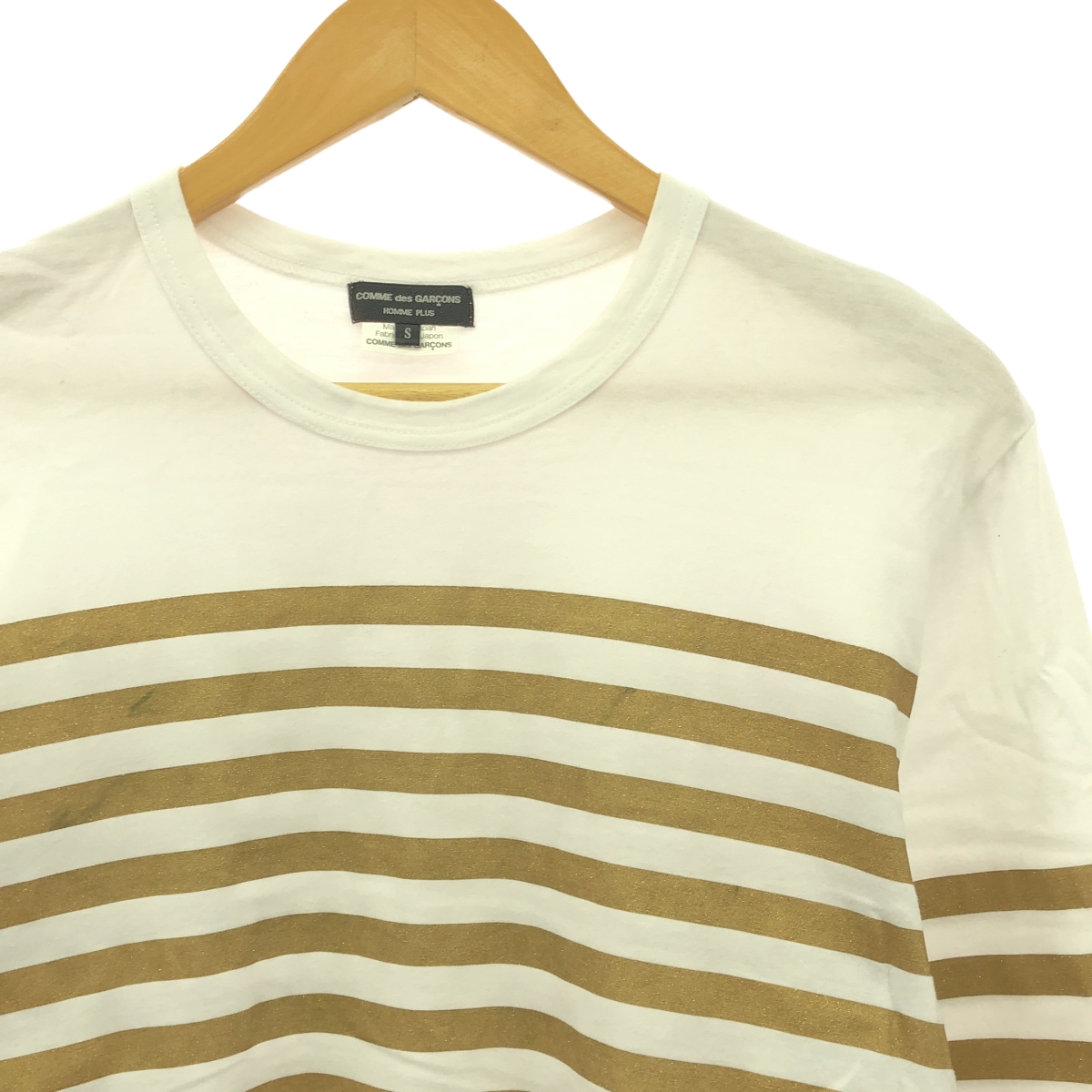 COMME des GARCONS HOMME PLUS / コムデギャルソンオムプリュス コットン ラメ ボーダー クルーネック カットソー