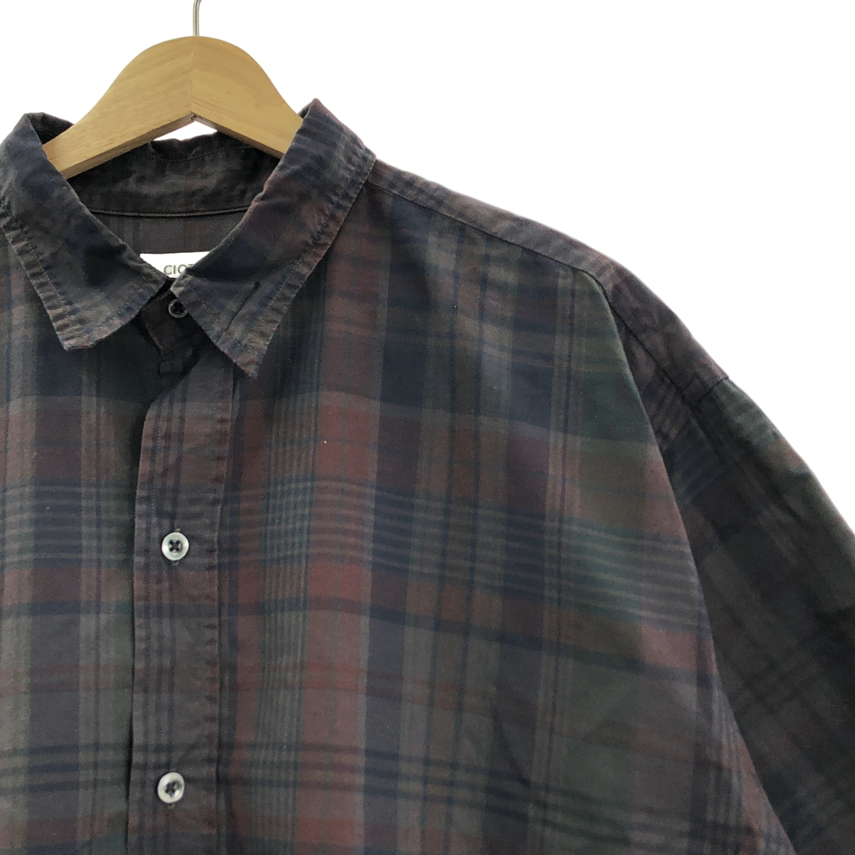 CIOTA / シオタ Regular Collar Short Sleeve Shirt チェック 半袖シャツ