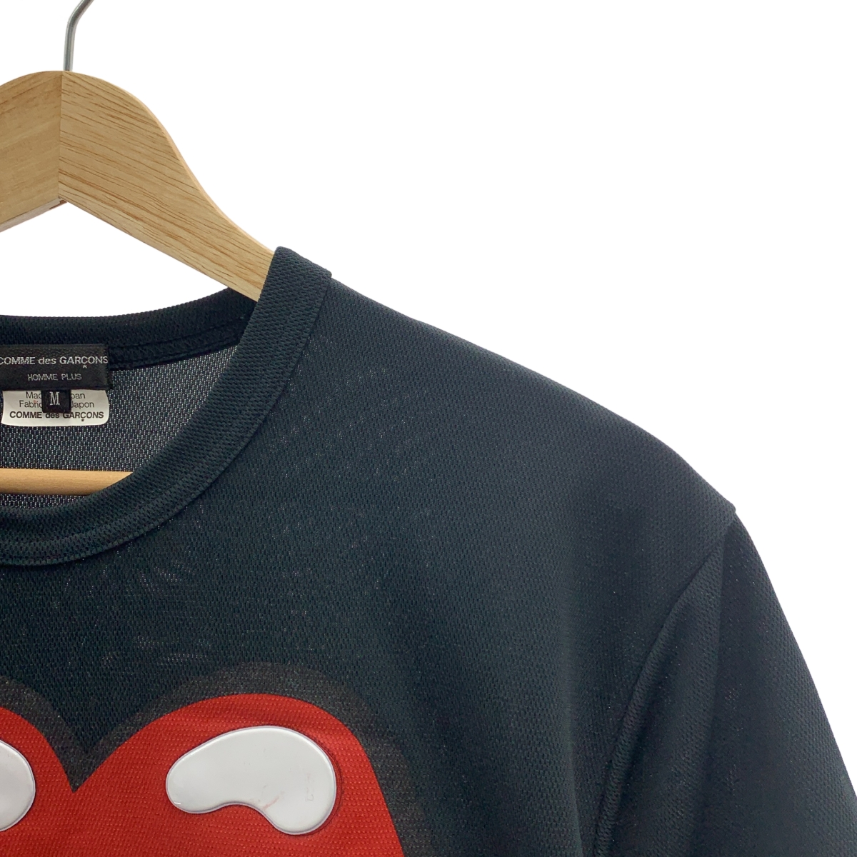 COMME des GARCONS HOMME PLUS / コムデギャルソンオムプリュス ×The Rolling Stones リップ&タン プリント ポリエステル Tシャツ