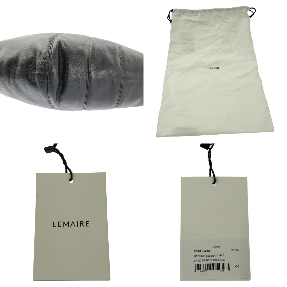 LEMAIRE / ルメール MEDIUM CROISSANT BAG ミディアム クロワッサンバッグ レザー ショルダーバッグ