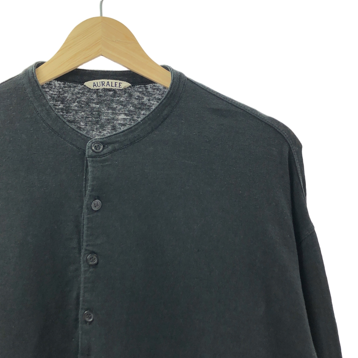 AURALEE / オーラリー STRETCH LINEN JERSEY HENLEY NECK P/O ストレッチリネン ジャージー ヘンリーネック プルオーバー