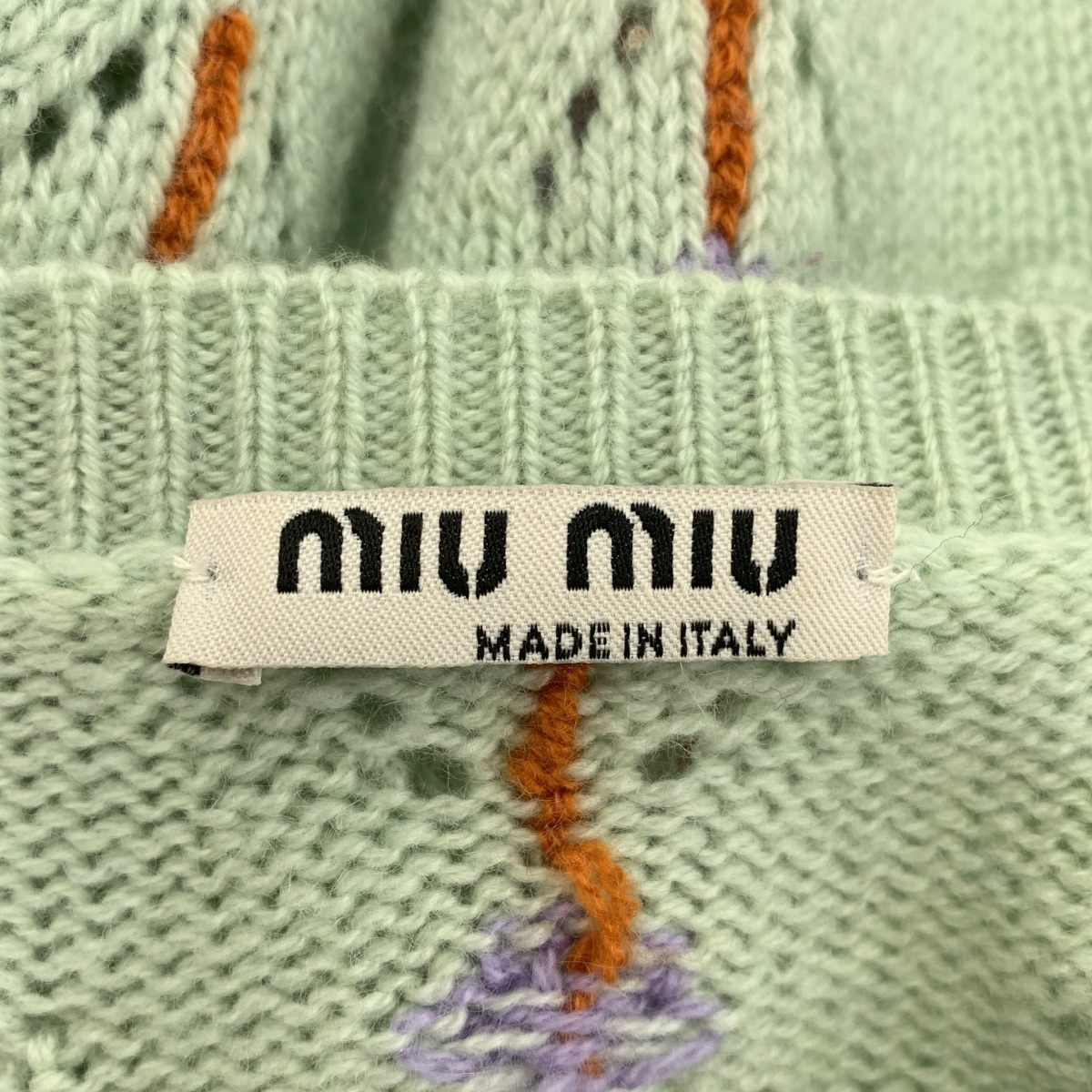 miu miu / ミュウミュウ フラワーモチーフ カシミヤ クルーネックニット