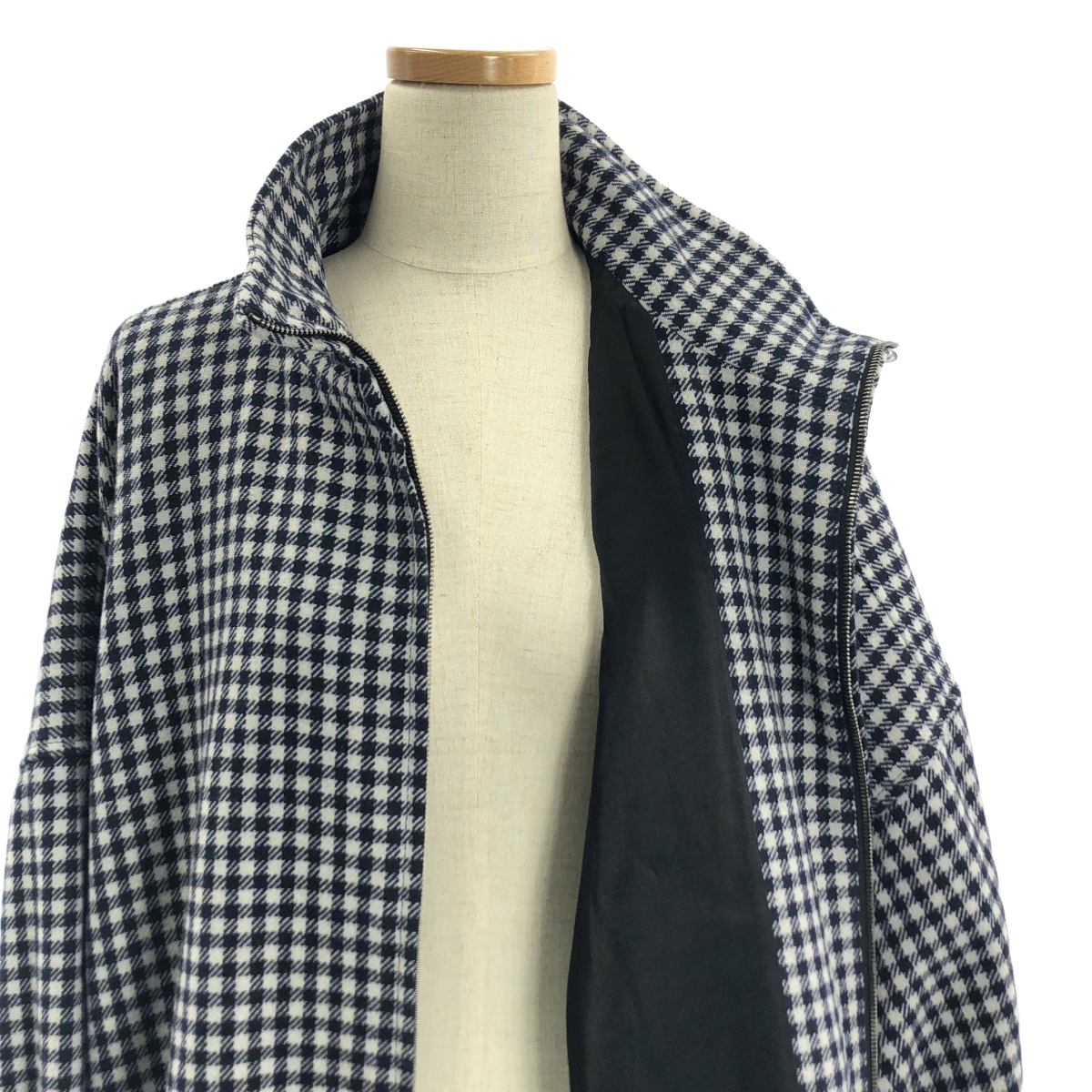 VETEMENTS / ヴェトモン Gingham Zip Up Pea Coat / エンジェル オーバー コート / ユニセックス