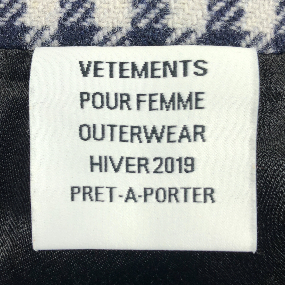 VETEMENTS / ヴェトモン Gingham Zip Up Pea Coat / エンジェル オーバー コート / ユニセックス