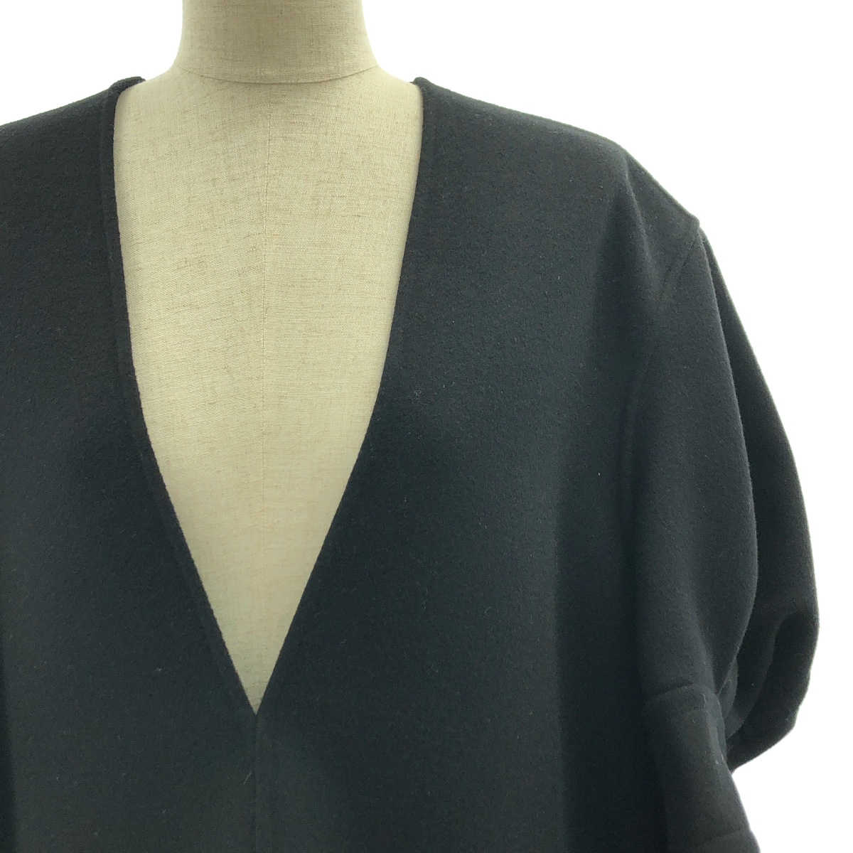 BLAMINK / ブラミンク ウール カシミア Vネック パフスリーブ ロングブラウス