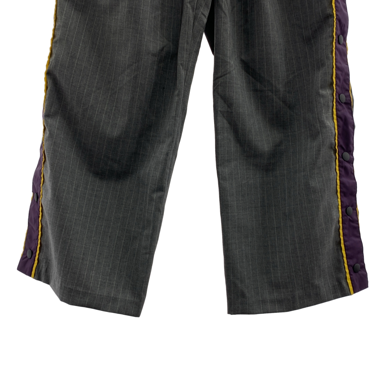 meagratia / メアグラーティア side open slacks  ストライプ ストレート パンツ