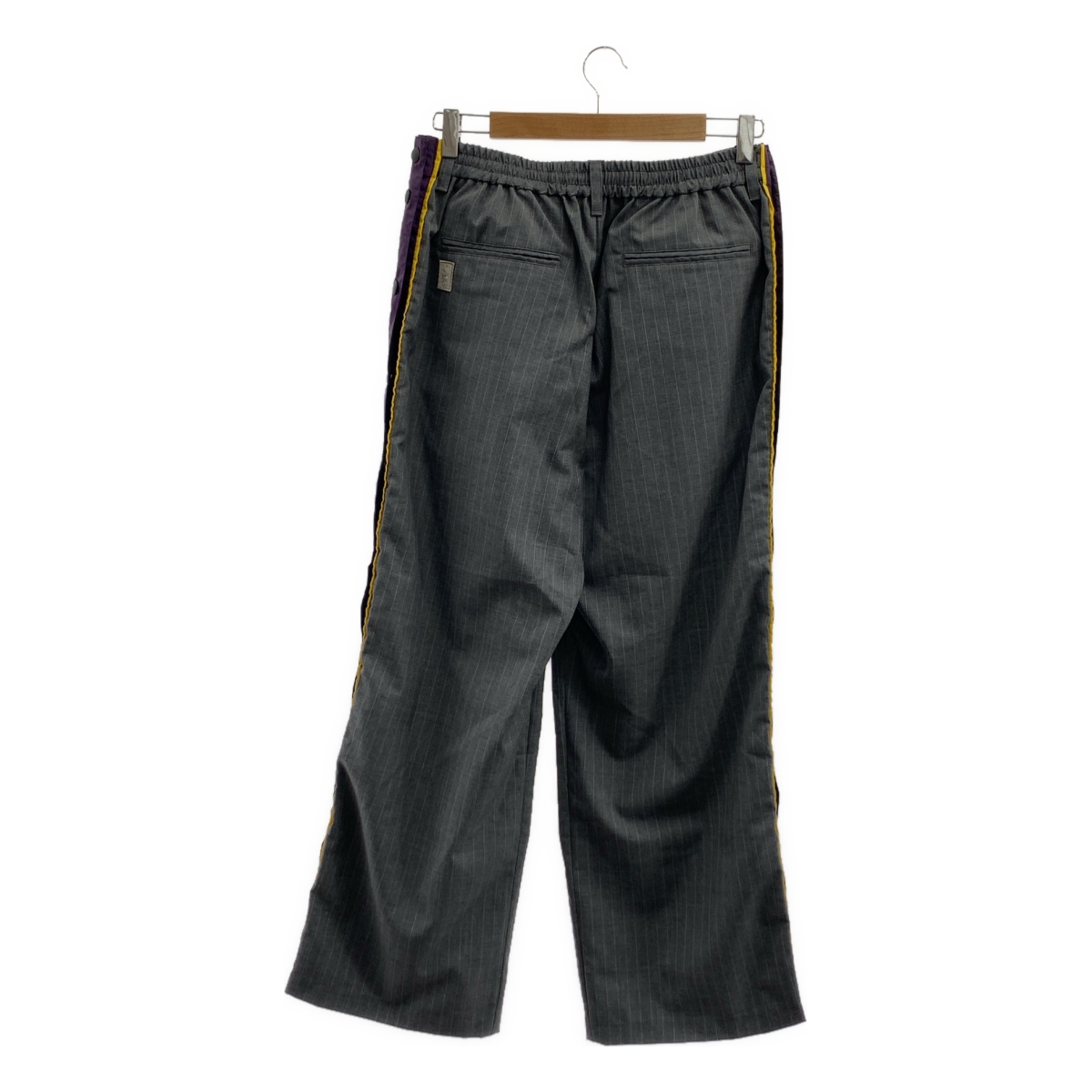 meagratia / メアグラーティア side open slacks  ストライプ ストレート パンツ