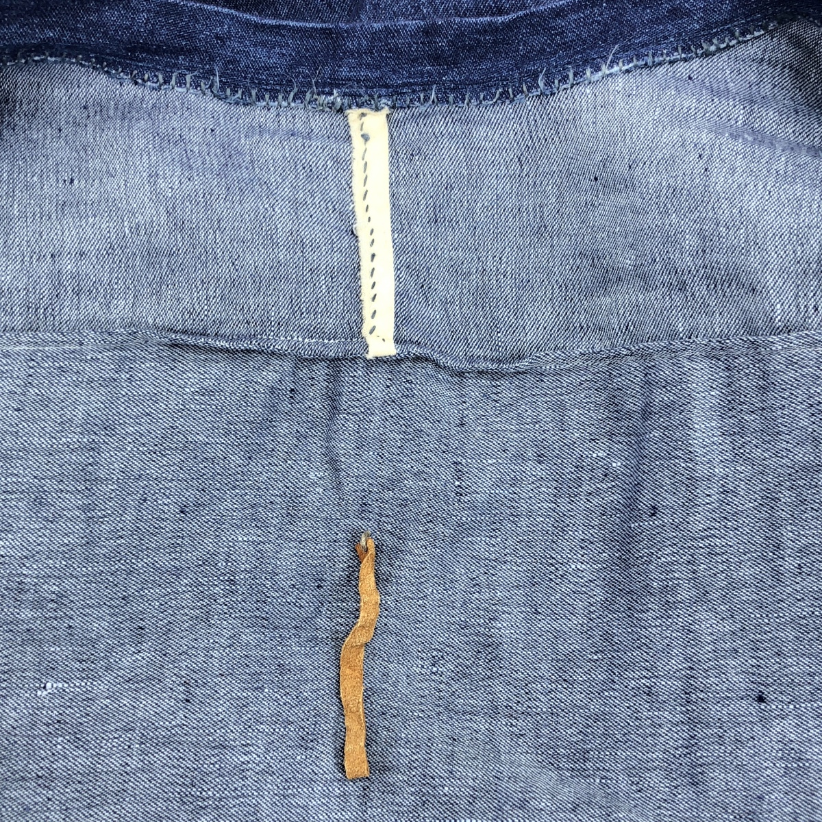 ISABELLA STEFANELLI / イザベラステファネリ stand collar denim shirt / ギャザースリーブ デニムシャツ