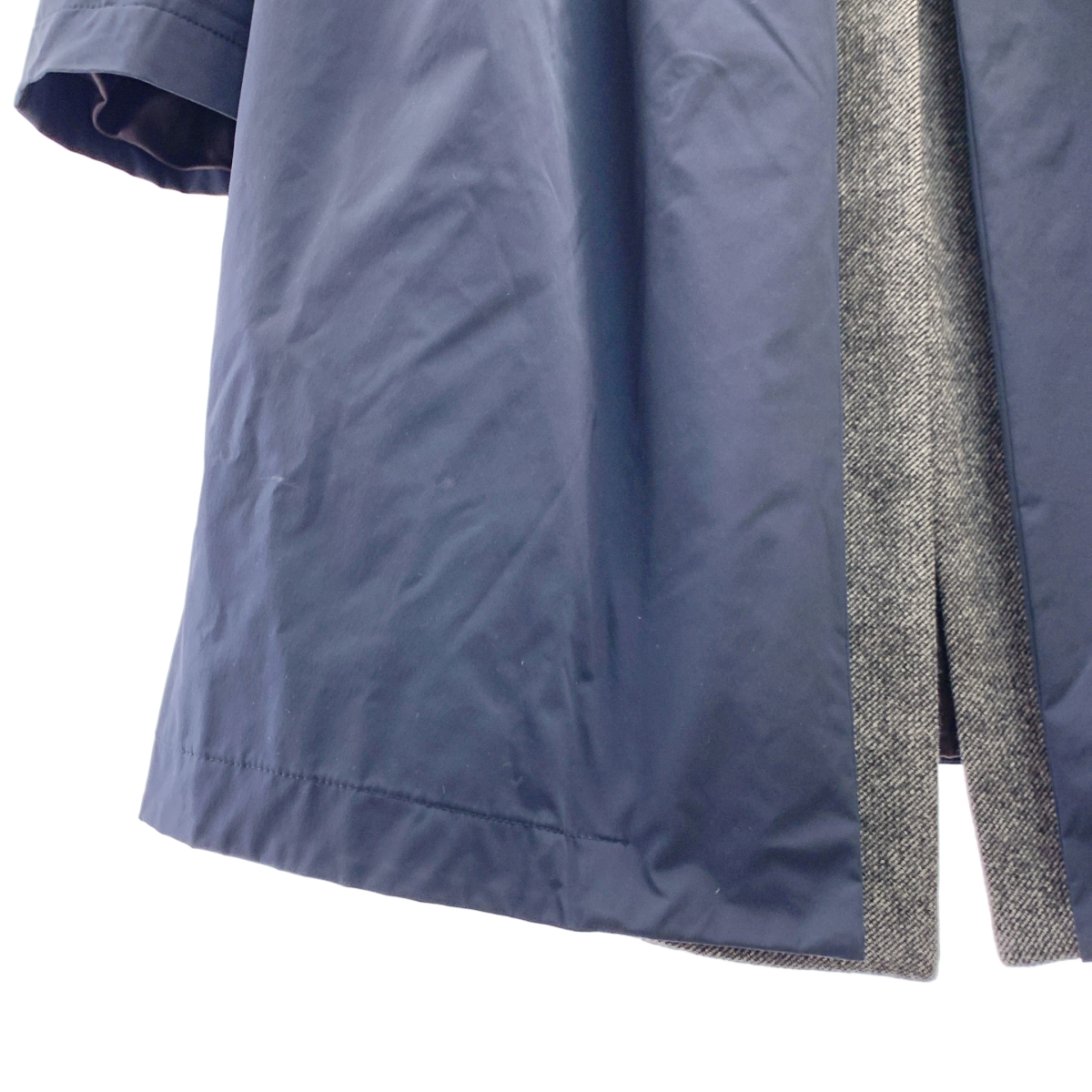 D-due / デ・デュエ 異素材 切替 レイヤード ギャザー コート / 総裏地