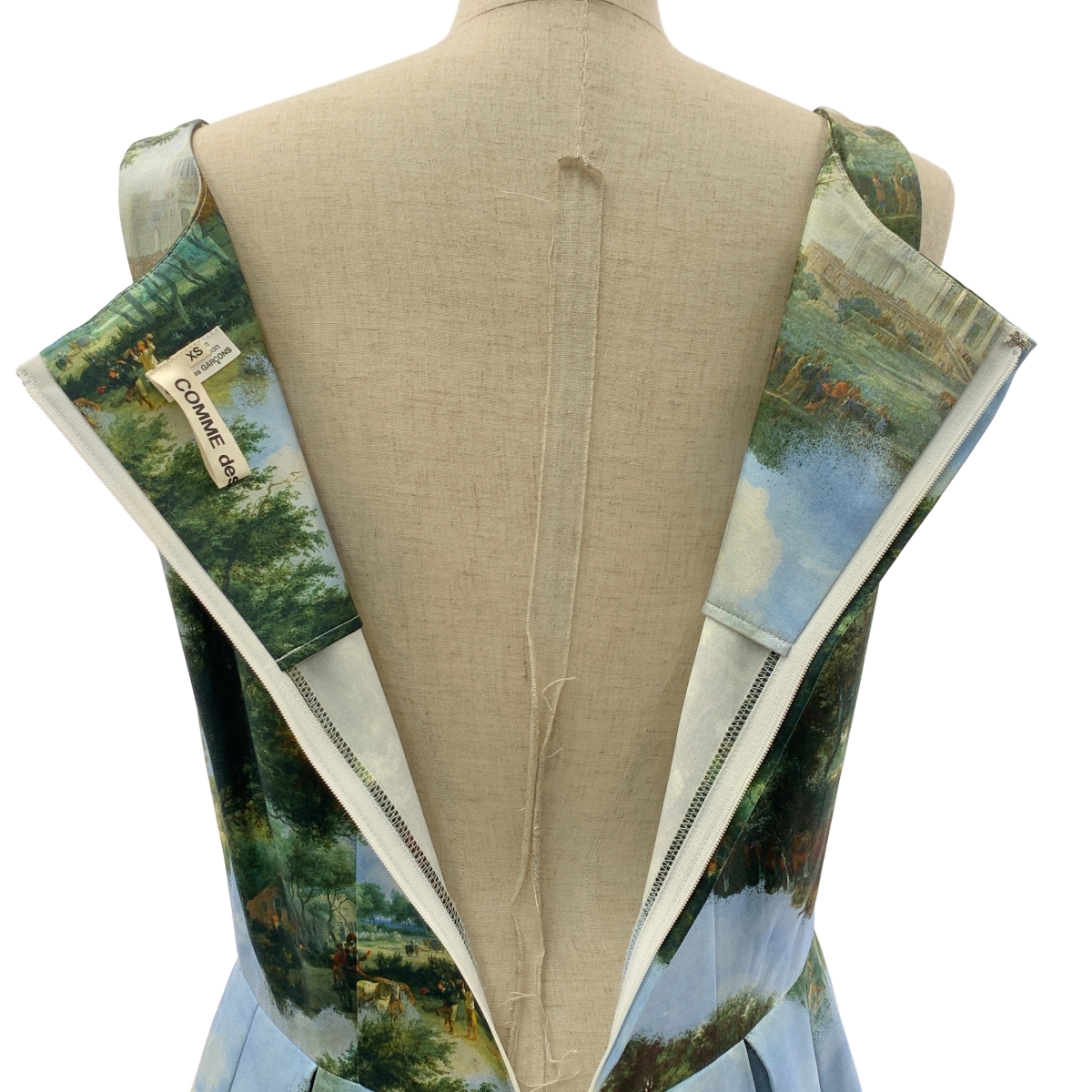 COMME des GARCONS / コムデギャルソン プリント加工 風景 Vネック ワンピース