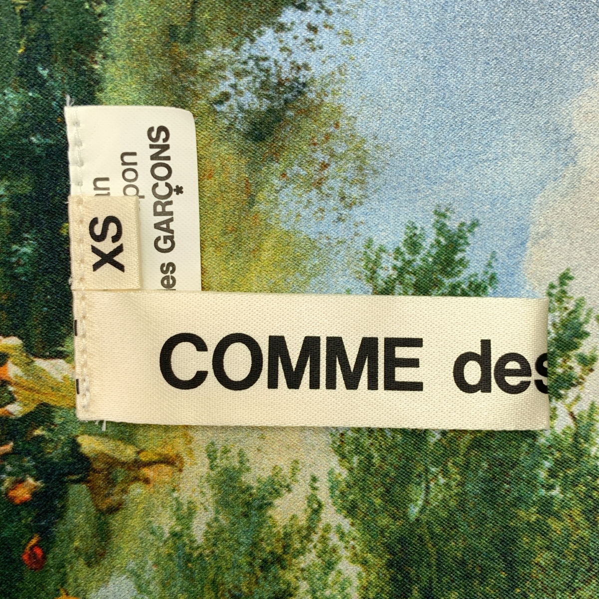 COMME des GARCONS / コムデギャルソン プリント加工 風景 Vネック ワンピース