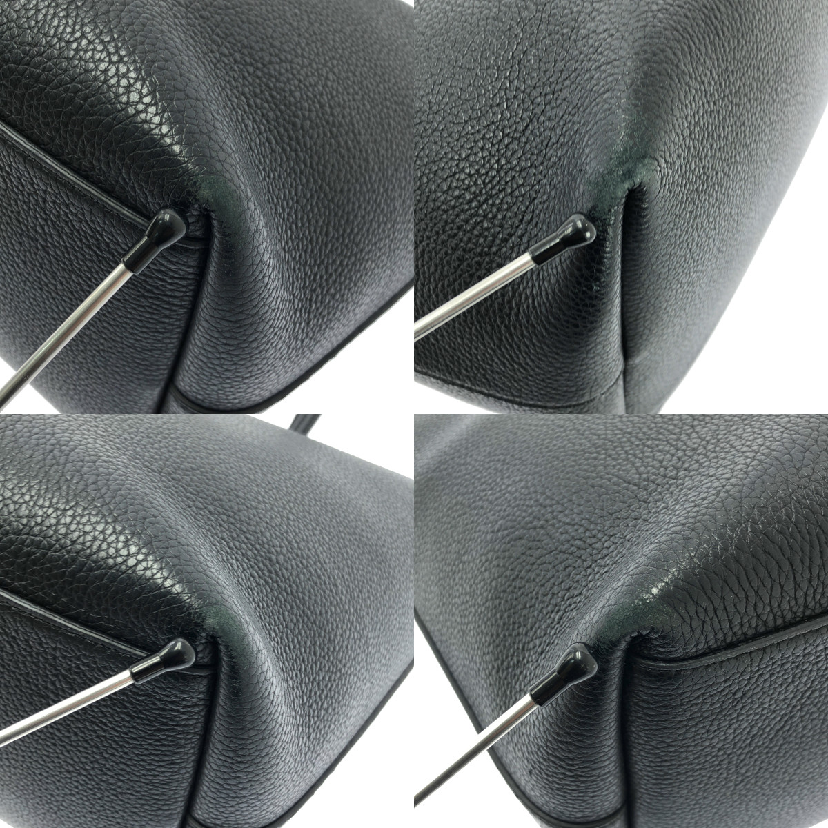 Salvatore Ferragamo / サルヴァトーレフェラガモ レザー ロゴ ガンチーニ ハンド トートバッグ / ポーチ付き