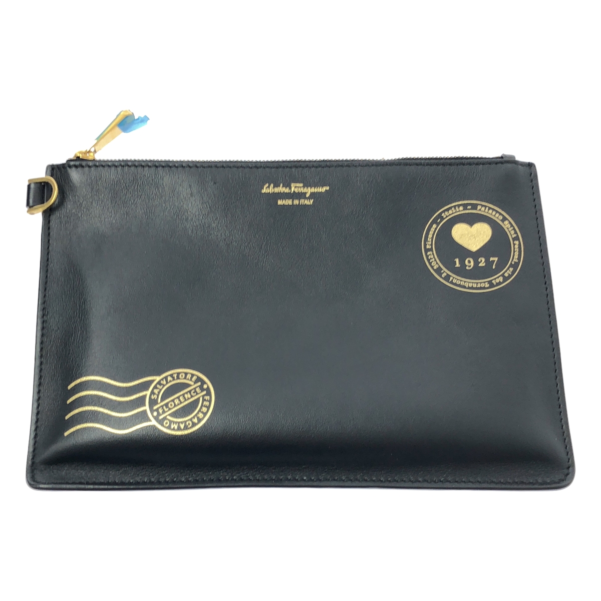 Salvatore Ferragamo / サルヴァトーレフェラガモ レザー ロゴ ガンチーニ ハンド トートバッグ / ポーチ付き