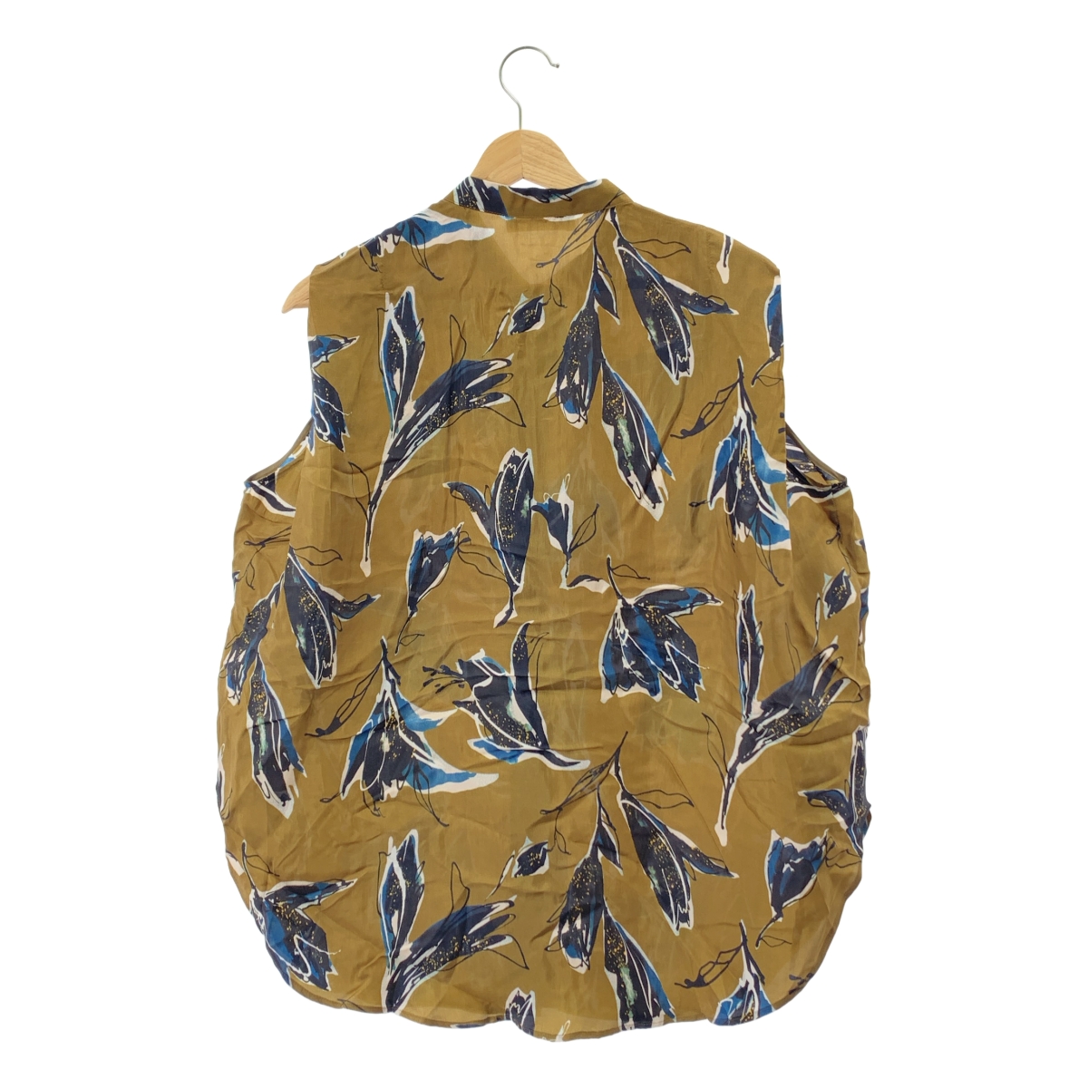 SACRA / サクラ AUTUMN FLORA BLOUSE / 総柄 バンドカラー シャツ ブラウス