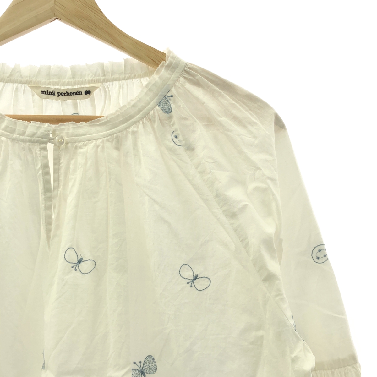 mina perhonen / ミナペルホネン choucho コットン ギャザー ブラウス