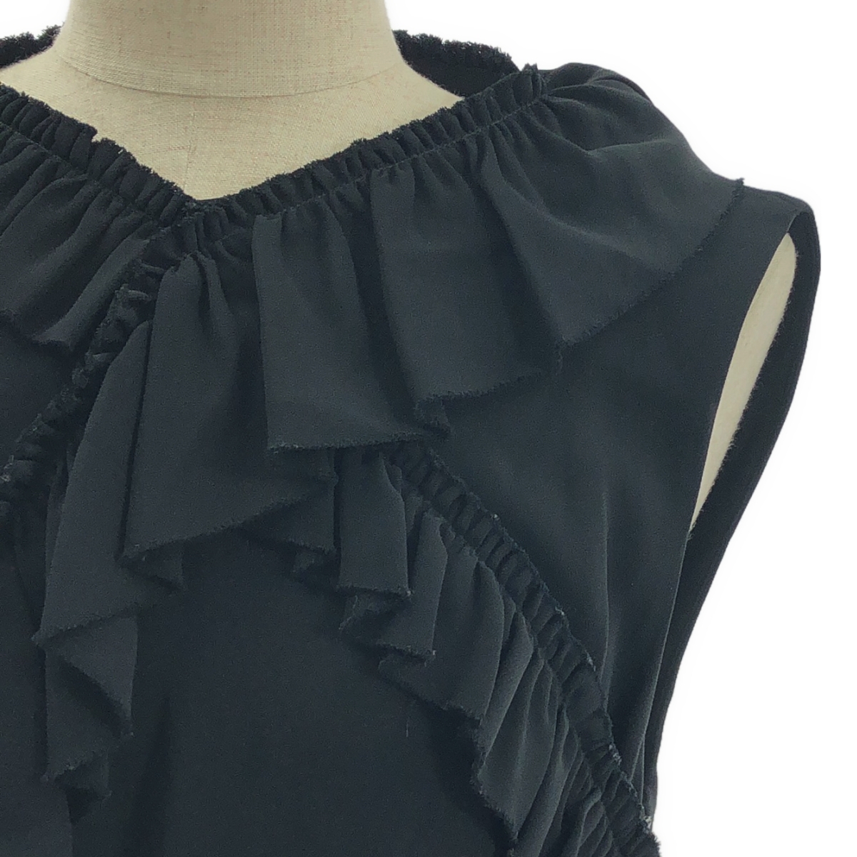 Simone Rocha / シモーネロシャ バックリボン ストレッチレーヨン フリルワンピース