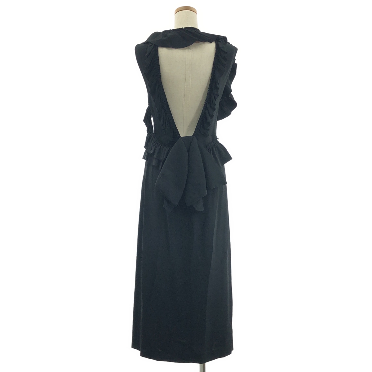 Simone Rocha / シモーネロシャ バックリボン ストレッチレーヨン フリルワンピース