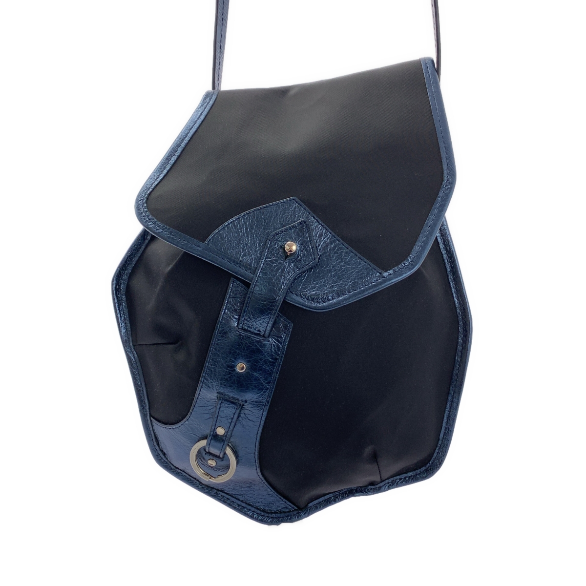 Kiko Kostadinov / キココスタディノフ SOLVA POUCH ナイロンタフタ レザーパイピング アシンメトリー ショルダーバッグ