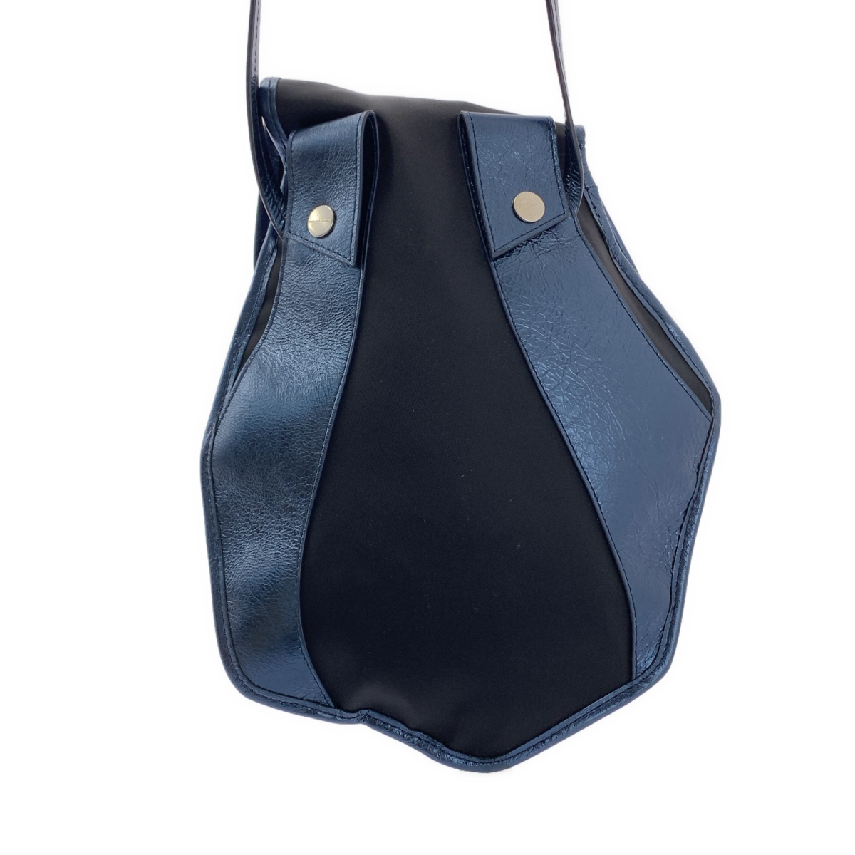 Kiko Kostadinov / キココスタディノフ SOLVA POUCH ナイロンタフタ レザーパイピング アシンメトリー ショルダーバッグ