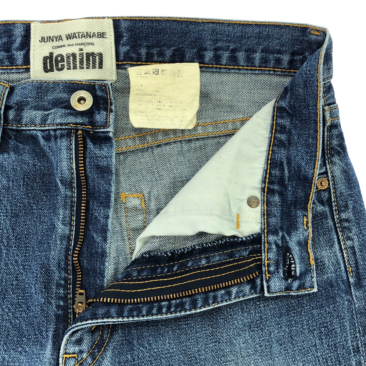 JUNYA WATANABE COMME des GARCONS / ジュンヤワタナベ レザーパッチ セルビッチ デニムパンツ