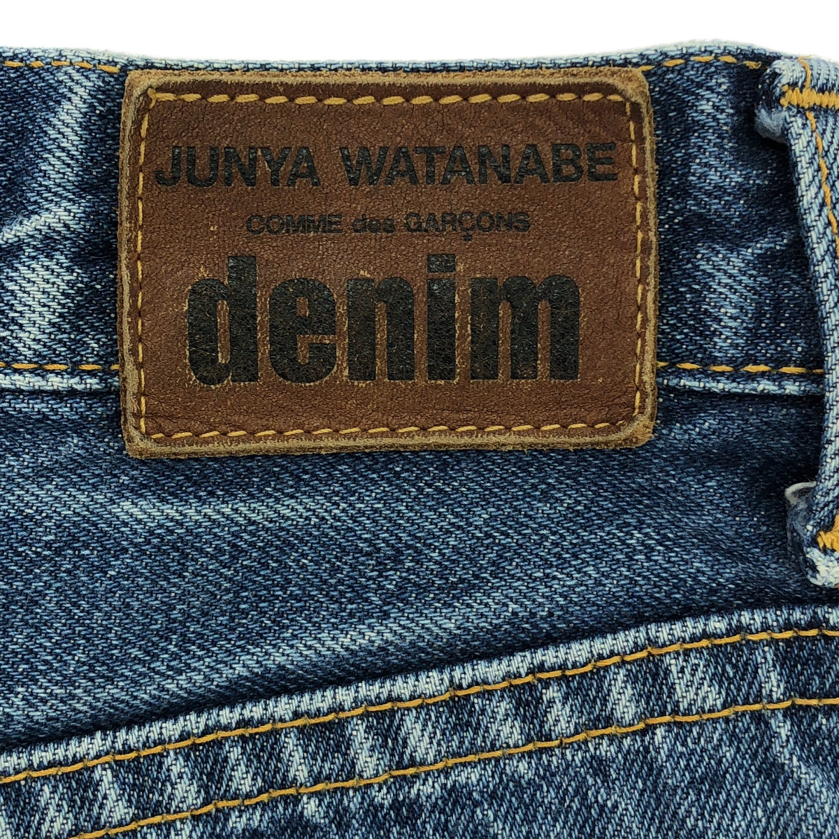 JUNYA WATANABE COMME des GARCONS / ジュンヤワタナベ レザーパッチ セルビッチ デニムパンツ