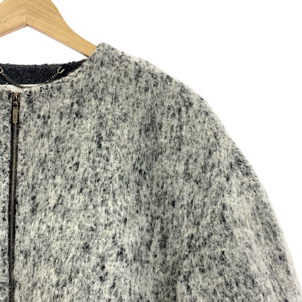 ADORE / アドーア ウール バイカラー ノーカラー ジャケット