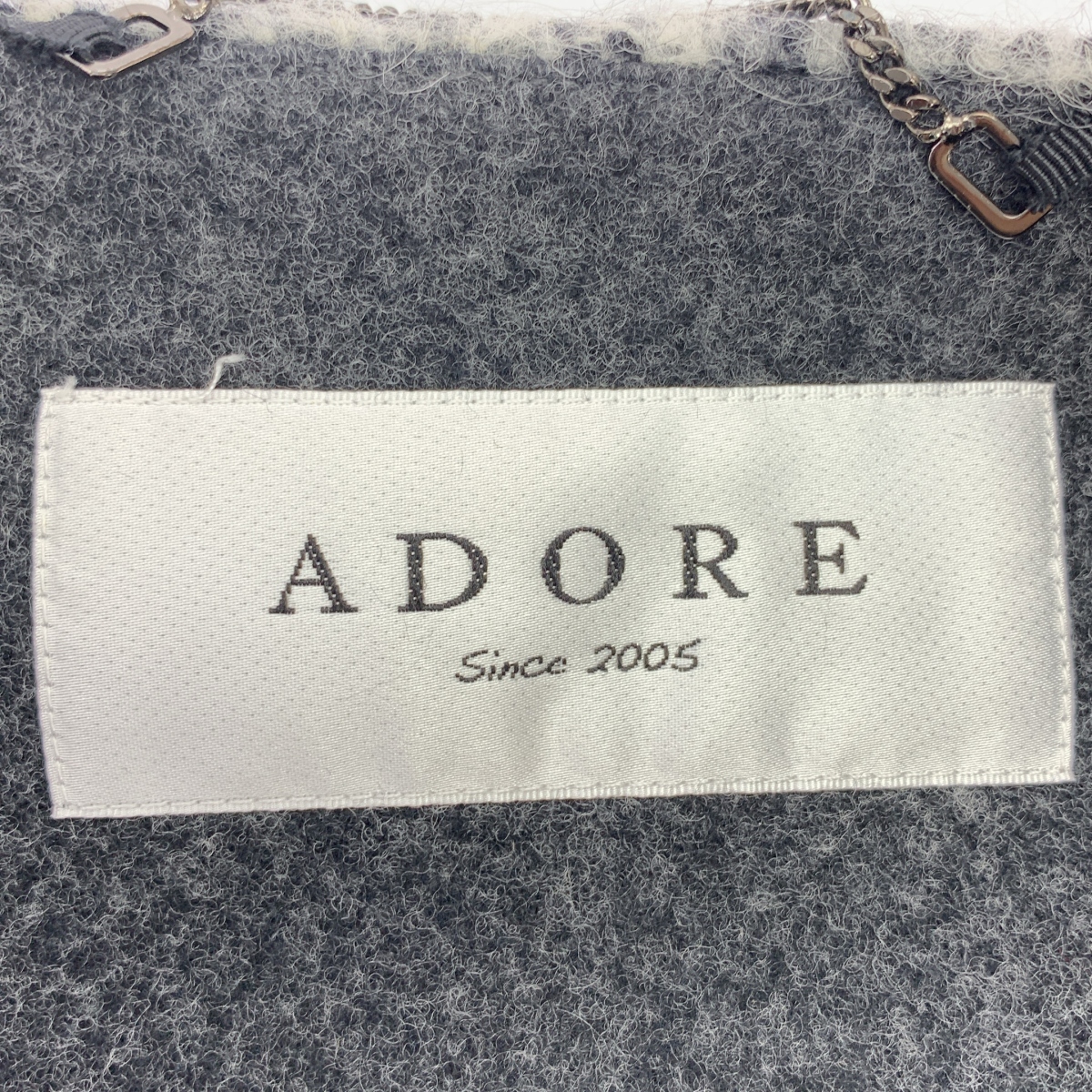 ADORE / アドーア ウール バイカラー ノーカラー ジャケット